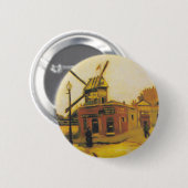 Die Windmühle von Galette von Vincent van Gogh Button (Vorne & Hinten)