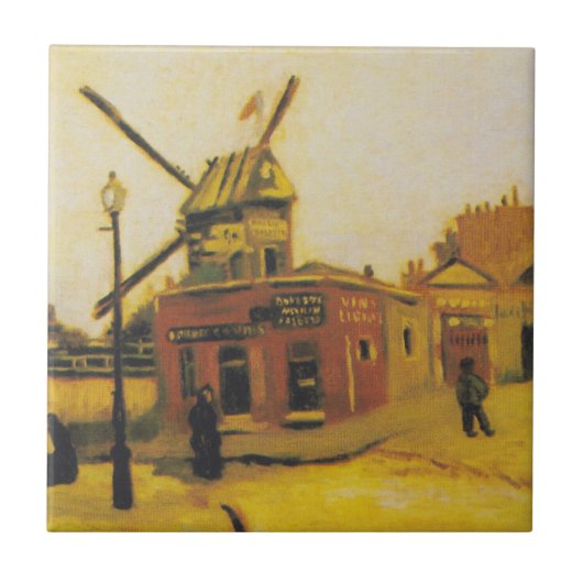 Die Windmühle von Galette von Vincent van Gogh Fliese (Vorderseite)
