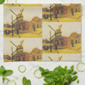 Die Windmühle von Galette von Vincent van Gogh Geschirrtuch (Gefaltet)