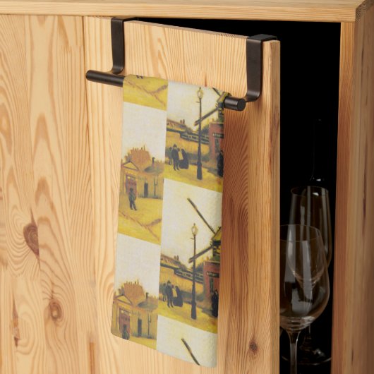 Die Windmühle von Galette von Vincent van Gogh Geschirrtuch (Drittel gefaltet)