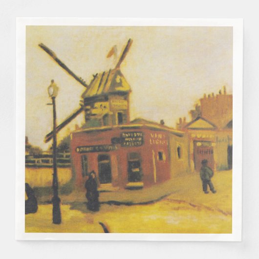 Die Windmühle von Galette von Vincent van Gogh Serviette (Vorderseite)