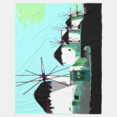 Die Windmühlen, Mykonos, Cyclades, Griechenland Fleecedecke (Vorderseite)