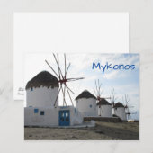 Die Windmühlen, Mykonos, Griechenland Postkarte (Vorne/Hinten)