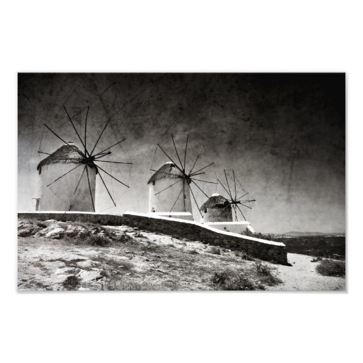 Die Windmühlen von Mykonos 2 - Drucken Fotodruck (Vorne)