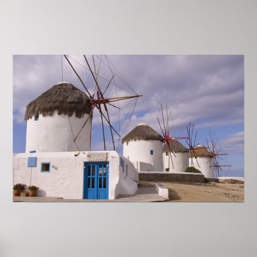 Die Windmühlen von Mykonos auf den griechischen In Poster (Vorne)