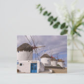 Die Windmühlen von Mykonos auf den griechischen In Postkarte (Stehend Vorderseite)