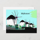Die Windmühlen von Mykonos, Griechenland Postkarte (Vorne/Hinten)