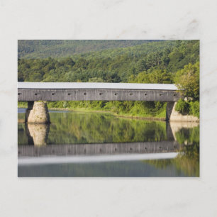 Die Windsor-Cornish Covered Bridge überspannt den Postkarte