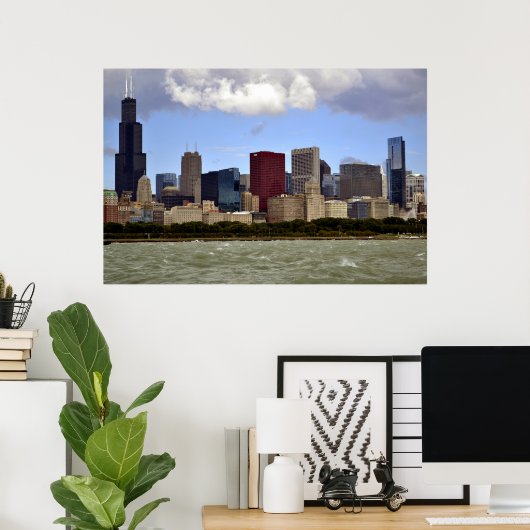Die Windy City Skyline Poster (Heimbüro)