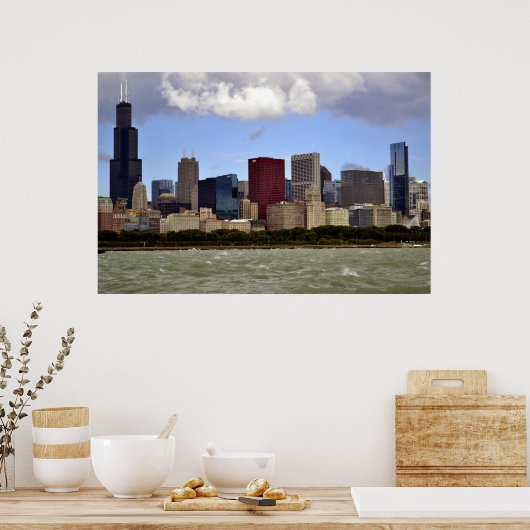 Die Windy City Skyline Poster (Küche)