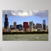 Die Windy City Skyline Poster (Vorne)