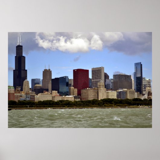 Die Windy City Skyline Poster (Vorne)