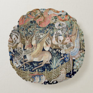 Die Winged Rotwild (Tapisserie) Rundes Kissen