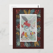 Die Winter Earth Song Crimson Red Postcard Postkarte (Vorne/Hinten)