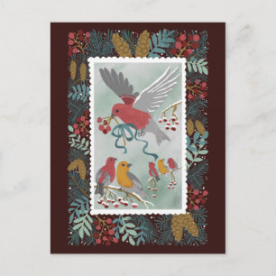 Die Winter Earth Song Crimson Red Postcard Postkarte