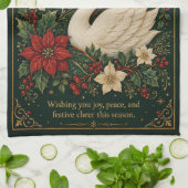 Die Winter-Schwan-Serenade Geschirrtuch (Gefaltet)