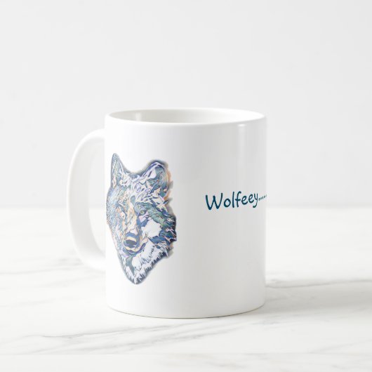 Die Winter Wolf (personalisierte) Kaffee-Tasse Kaffeetasse (Vorderseite Links)