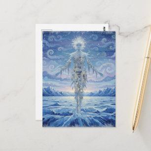 Die Wintergöttin Schnee und Eisberge Postkarte