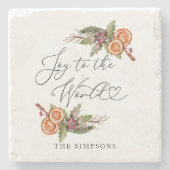 Die Winterlandschaft Freude an der Welt Steinuntersetzer (Vorderseite)