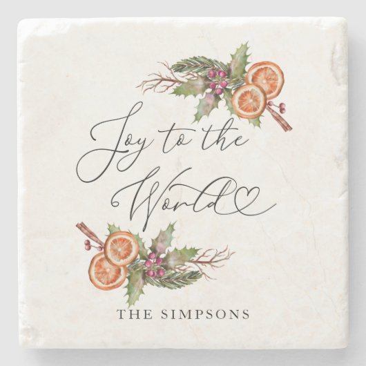 Die Winterlandschaft Freude an der Welt Steinuntersetzer (Vorderseite)