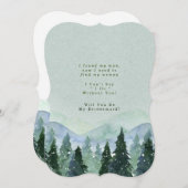 Die Winterlandschaft wird meine Brautjungfrau sein Einladung (Vorne/Hinten)
