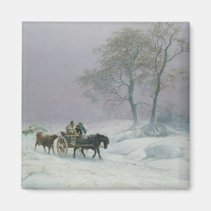 Die winterliche zu vermarkten Straße Magnet