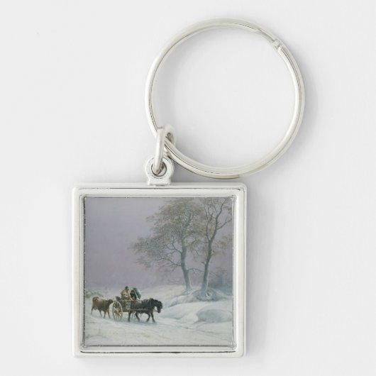 Die winterliche zu vermarkten Straße Schlüsselanhänger (Vorne)