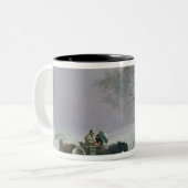 Die winterliche zu vermarkten Straße Zweifarbige Tasse (Vorderseite Links)