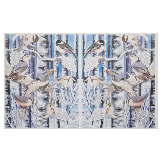 Die Wintervögel Stoff (Fat Quarter (45,7 x 55,9 cm))