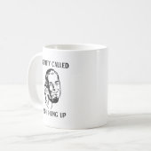 Die Wirklichkeit nannte sich also ich hing auf Kaffeetasse (Vorderseite Links)