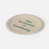 Die Wirtschaft ist im Zollwesen Pappteller (Schrägansicht)