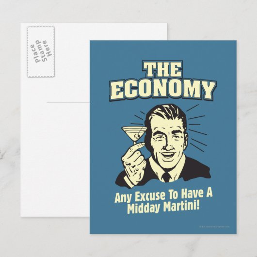 Die Wirtschaft: Mittag Martini Postkarte (Vorne/Hinten)