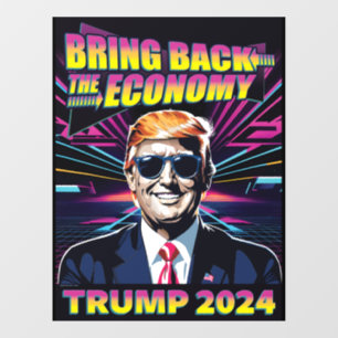 Die Wirtschaft zurückbringen - 80er Cool Trump 202 Fensteraufkleber