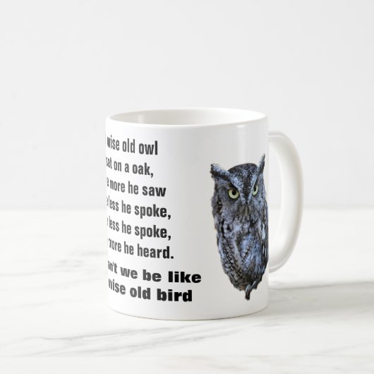 DIE WISSENE ALTE OWL-Tasse Kaffeetasse (VorderseiteRechts)