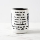DIE WISSENE ALTE OWL-Tasse Zweifarbige Tasse (Mittel)