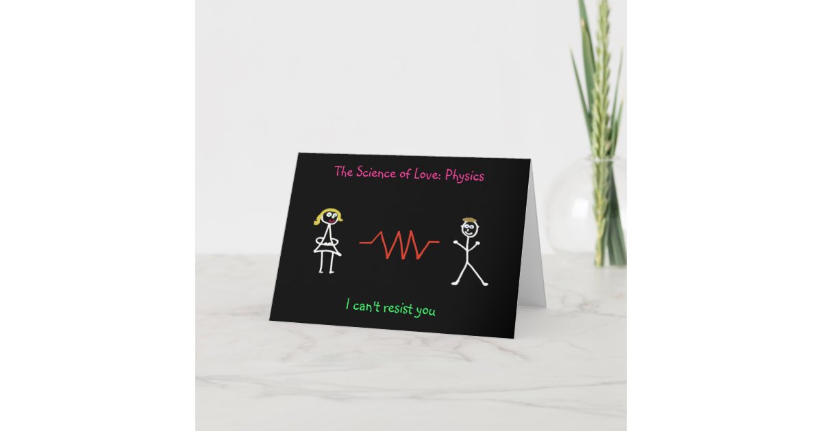 "Die Wissenschaft der Liebe Physik" Karte (Frau Zazzle.de