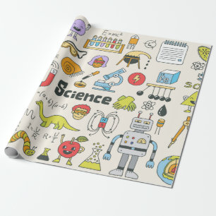 Die Wissenschaft der Schule doodle Set 1. Vintage Geschenkpapier