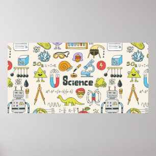 Die Wissenschaft der Schule doodle Set 1. Vintage  Poster