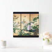 Die Wisteria Blume Docks Waterfall Wall Clock Quadratische Wanduhr (Zuhause)