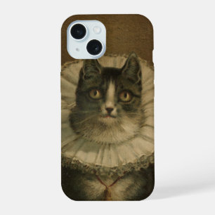 Die Witwe Antiquitäten Vintage-Katzenmalerei Kätzc iPhone 15 Hülle