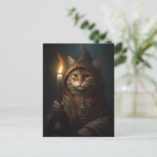 Die Wizard Cat Postkarte (Stehend Vorderseite)