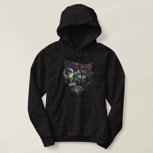Die Wölfe der Mountain Men suchen einen Flaggename Hoodie (Design vorne)