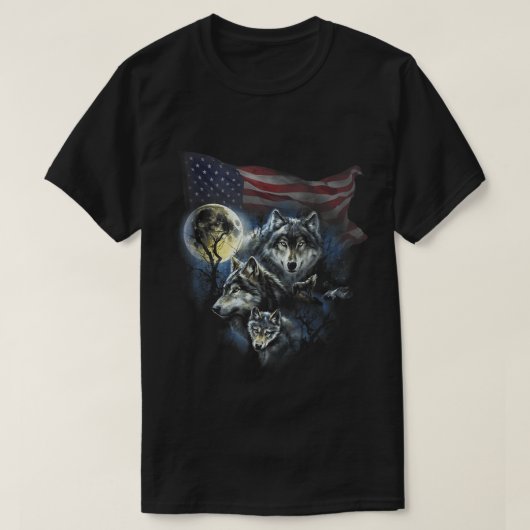 Die Wölfe der Mountain Men suchen einen Flaggename T-Shirt (Design vorne)
