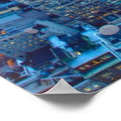 Die Wolkenkratzer von Manhattan sind beleuchtet Poster (Ecke)