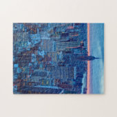 Die Wolkenkratzer von Manhattan werden beleuchtet Puzzle (Horizontal)