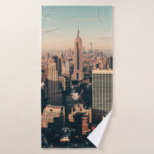Die Wolkenkratzer von New York City überblicken di Badehandtuch