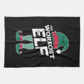 Die Workout-Elf-Gruppe passt Weihnachten in die Fa Geschirrtuch (Horizontal)