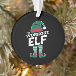 Die Workout-Elf-Gruppe passt Weihnachten in die Fa Ornament