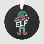 Die Workout-Elf-Gruppe passt Weihnachten in die Fa Ornament (Vorderseite)