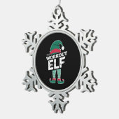 Die Workout-Elf-Gruppe passt Weihnachten in die Fa Schneeflocken Zinn-Ornament (Rechts)